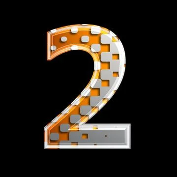 Halftone 3d digit - 2 Stock Illustration
