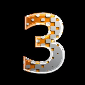 Halftone 3d digit - 3 Stock Illustration