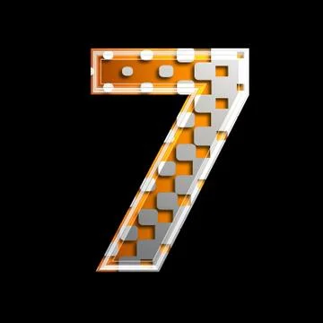 Halftone 3d digit - 7 Stock Illustration