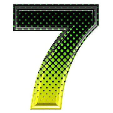 Halftone 3d digit 7 Stock-Illustration