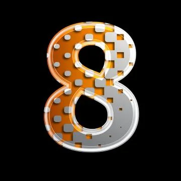 Halftone 3d digit - 8 Stock Illustration