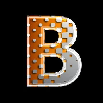 Halftone 3d letter - B Stock Illustration