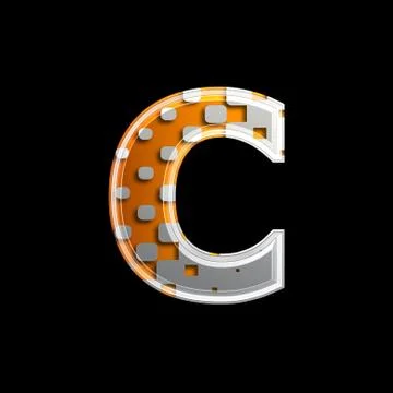Halftone 3d letter - C Stock Illustration
