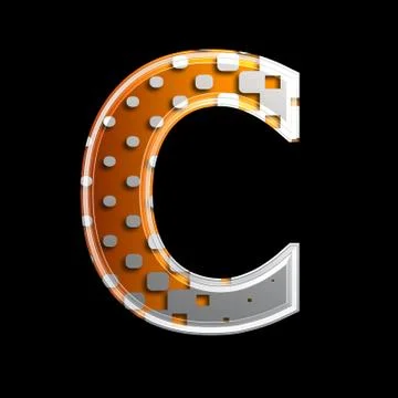 Halftone 3d letter - C Illustrazione stock