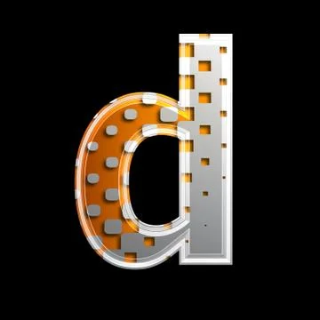 Halftone 3d letter - D Stock Illustration