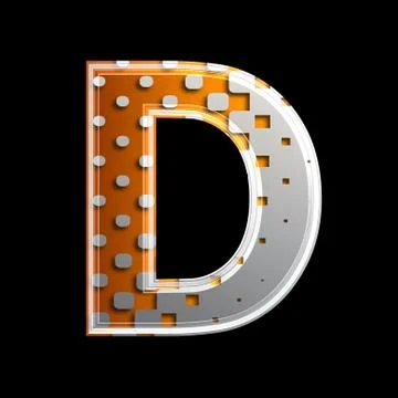 Halftone 3d letter - D Stock Illustration