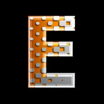 Halftone 3d letter - E Stock Illustration