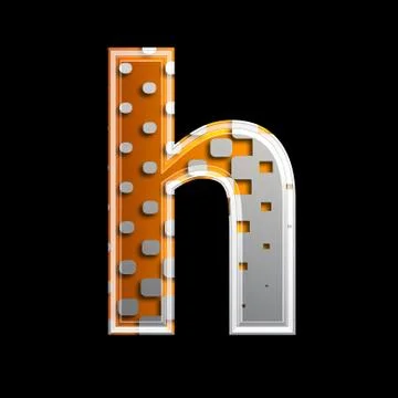 Halftone 3d letter - h Stock Illustration