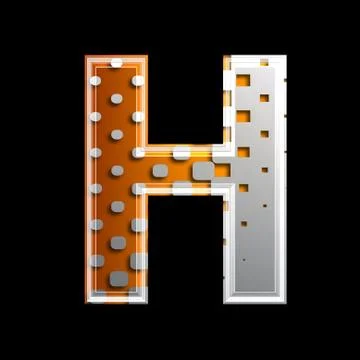 Halftone 3d letter - H Stock Illustration
