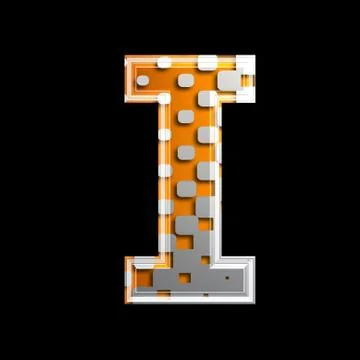 Halftone 3d letter - I Illustrazione stock