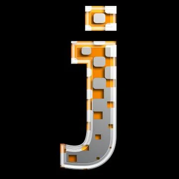 Halftone 3d letter - J Stock Illustration