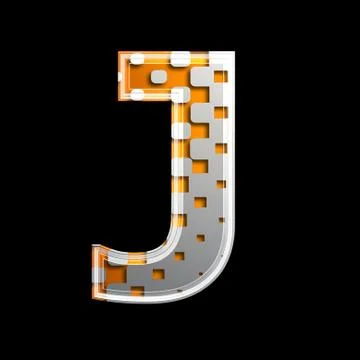 Halftone 3d letter - J Stock Illustration