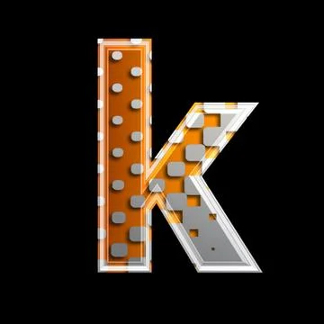 Halftone 3d letter - K Stock Illustration
