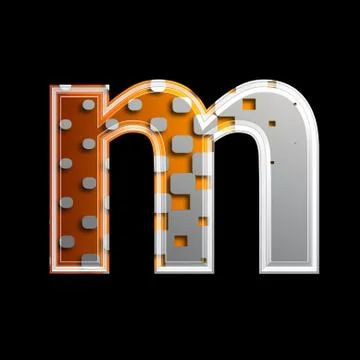 Halftone 3d letter - M Stock Illustration