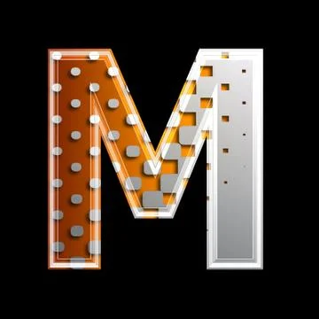 Halftone 3d letter - M Stock Illustration