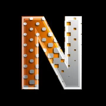 Halftone 3d letter - N Stock Illustration