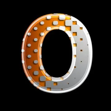Halftone 3d letter - O Stock Illustration