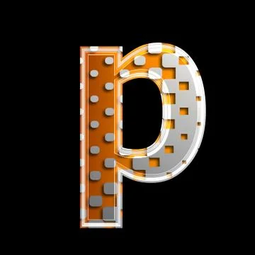 Halftone 3d letter - P Stock Illustration