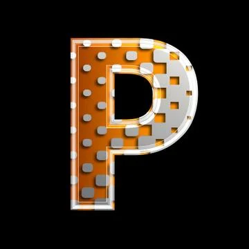 Halftone 3d letter - P Stock Illustration