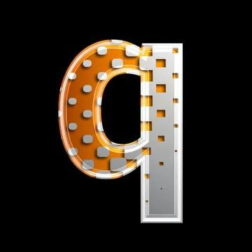 Halftone 3d letter - Q Stock Illustration