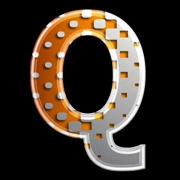 Halftone 3d letter - Q Stock Illustration