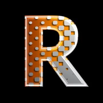 Halftone 3d letter - R Stock Illustration