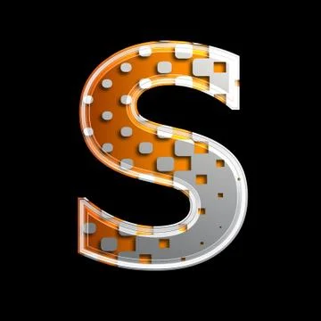 Halftone 3d letter - S Illustrazione stock