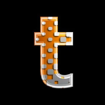 Halftone 3d letter - T Stock Illustration