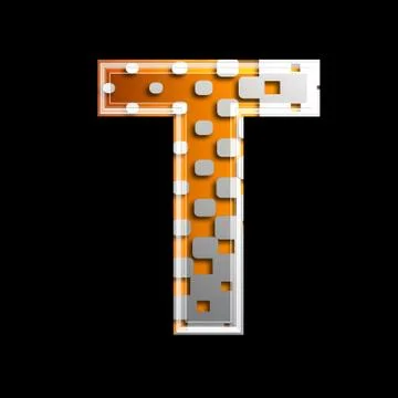 Halftone 3d letter - T Stock Illustration