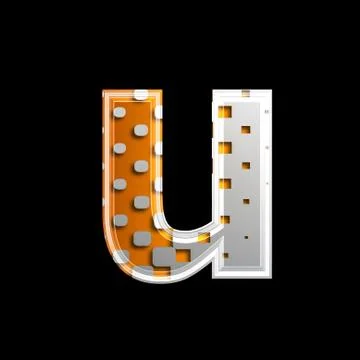 Halftone 3d letter - U Stock Illustration