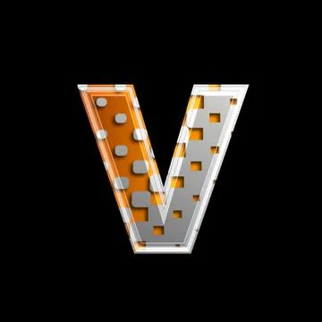 Halftone 3d letter - V Stock Illustration