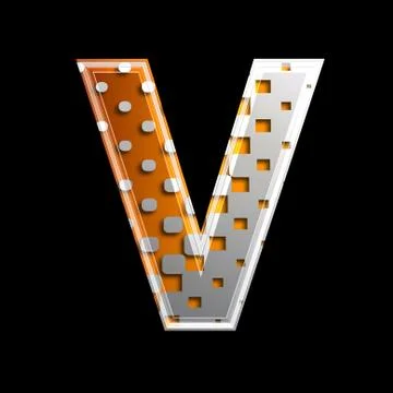 Halftone 3d letter - V Stock Illustration