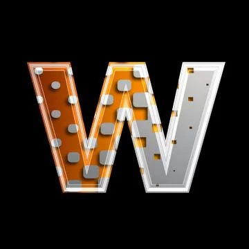 Halftone 3d letter - W Stock Illustration