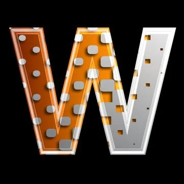 Halftone 3d letter - W Stock Illustration