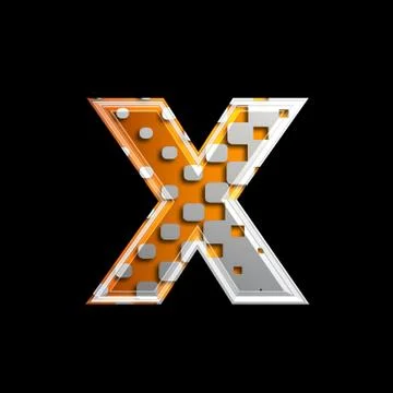 Halftone 3d letter - X Stock Illustration