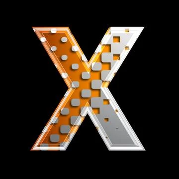 Halftone 3d letter - X Stock Illustration