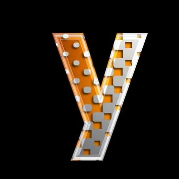 Halftone 3d letter - Y Stock Illustration
