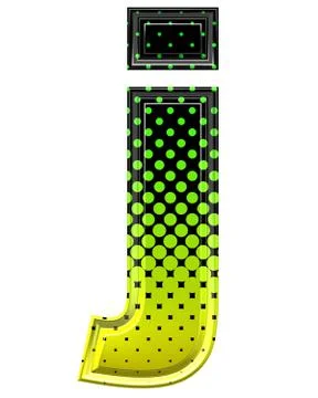 Halftone 3d lower-case letter j Stock Illustration