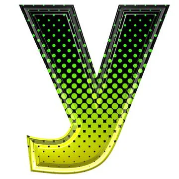 Halftone 3d lower-case letter y Stock-Illustration