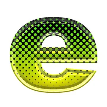 Halftone 3d lower-case letter e Stock Illustration