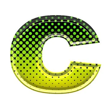 Halftone 3d lower-case letter c Stock Illustration