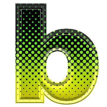 Halftone 3d lower-case letter b Stock Illustration
