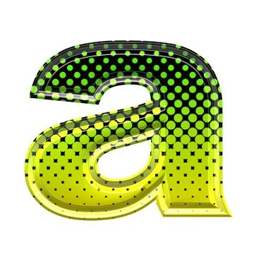 Halftone 3d lower-case letter a Stock Illustration