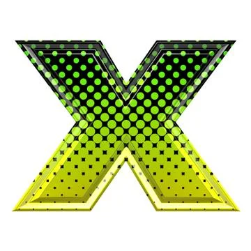 Halftone 3d lower-case letter x Stock Illustration