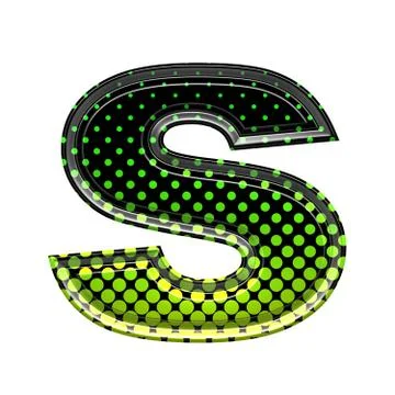 Halftone 3d lower-case letter s Stock Illustration