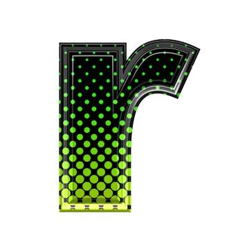 Halftone 3d lower-case letter r Stock Illustration
