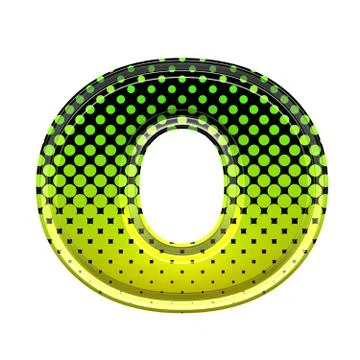 Halftone 3d lower-case letter o Stock Illustration