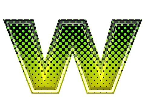 Halftone 3d lower-case letter w Stock Photos