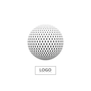 Halftone 3d sphere isolated on white background. Stock Illustration
