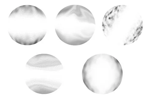 Halftone 3D sphere set イラスト素材